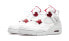 Jordan Air Jordan 4 white university red 耐磨 低帮 复古篮球鞋 男女同款 白红