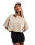 ASOS 4505 Icon boxy heavyweight cropped t-shirt with quick dry in beige