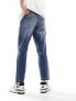 Фото #5 товара ASOS DESIGN classic rigid jeans with rips in mid wash blue