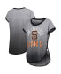 ფოტო #1 პროდუქტის Women's Gray and Black San Francisco Giants Home Run Tri-Blend Short Sleeve T-shirt
