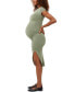 ფოტო #3 პროდუქტის Supersoft Cap-Sleeve Shirred Maternity Dress
