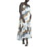 Фото #1 товара Plus Size Printed Chiffon Flare Maxi Dress
