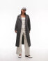 Topshop reversible long-line padded trench coat in charcoal