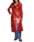 Фото #5 товара Women's Faux-Leather Belted Trench Coat