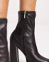 NA-KD platform high heeled boots in black