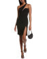 Фото #2 товара Liv Foster Twill One-Shoulder Midi Dress Women's Black 8