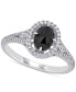 Фото #1 товара Кольцо Macy's Diamond Oval Black Halo Engagement