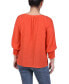 Фото #2 товара Petite Button Front 3/4 Sleeve Blouse
