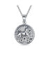 Фото #1 товара Leo Zodiac Sign Astrology Horoscope Round Medallion Pendant For Women Necklace Sterling Silver