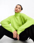 Фото #2 товара Something New x Lame. Cobain high neck knitted jumper in acidic lime green