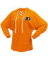ფოტო #3 პროდუქტის Women's Orange Philadelphia Flyers Jersey Lace-Up V-Neck Long Sleeve Hoodie T-shirt