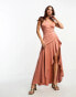 Bardot – Maxikleid in Rosa mit One-Shoulder-Träger gebranntes Rosa, 34 - фото #4