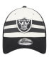 ფოტო #3 პროდუქტის Men's Cream, Black Las Vegas Raiders Team Stripe Trucker 9FORTY Snapback Hat
