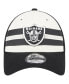 Фото #3 товара Men's Cream, Black Las Vegas Raiders Team Stripe Trucker 9FORTY Snapback Hat