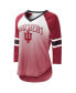 Фото #1 товара Women's White, Crimson Indiana Hoosiers Lead Off Ombre Raglan 3/4-Sleeve V-Neck T-shirt