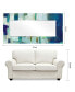 'Crore I' Rectangular On Free Floating Printed Tempered Art Glass Beveled Mirror, 72" x 36"