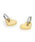 Two-Tone Puffy Heart Charm Huggie Earrings