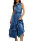 Фото #1 товара Women's Beau Denim Asymmetrical Tiered Dress