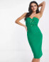 Фото #1 товара Vesper bandeau bow detail midi dress in green