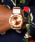 Unisex Elizabeth Three Hand Quartz Rose Leather Watch 44mm
