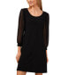 ფოტო #3 პროდუქტის Women's Glitter Sleeve Mixed Media Dress