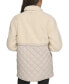 Фото #3 товара Women's Mixed Media Sherpa And Quilt Jacket With Adjustable Waist