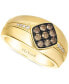 ფოტო #1 პროდუქტის Men's Chocolate Diamond & Nude Diamond Cluster Ring (1/2 ct. t.w.) in 14k Gold
