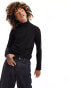 Weekday long sleeve t-shirt with turtleneck in black