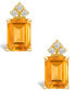 ფოტო #6 პროდუქტის Citrine (3-1/5 ct. t.w.) and Diamond (1/8 ct. t.w.) Stud Earrings in 14K Yellow Gold or 14K White Gold