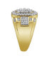 Фото #4 товара Hexonic Premium Natural Certified Diamond 1.50 cttw Round Cut 14k Yellow Gold Statement Ring for Men