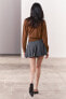 Zw collection wool blend mini skirt with box pleats