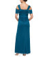 Фото #2 товара Women's Embellished Draped Cold Shoulder Gown