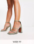 Фото #1 товара ASOS DESIGN Wide Fit Nonda block heeled sandals in sage green