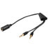 Wentronic Audio Adapter (Headphones > Notebook) - 0.4 m - 2 x 3.5mm - Male - 3.5mm - Female - 0.4 m - Black