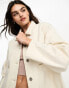 Waven quin cropped coach jacket in oat