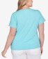 ფოტო #2 პროდუქტის Plus Size Spring Into Action Solid Short Sleeve Shirt