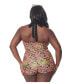 ფოტო #3 პროდუქტის Plus Size Ruched Cutout Garbo One Piece Swimsuit