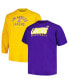 Men's Purple, Gold Los Angeles Lakers Big and Tall Short Sleeve and Long Sleeve T-shirt Set