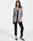 Фото #4 товара Women's Plaid-Print Open-Front Long-Sleeve Blazer, Created for Macy's