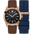 Фото #1 товара Guess Herren Armbanduhr Box Set Crescent roségold, braun, blau GW0630G3