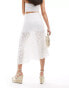 Фото #3 товара Bershka lace midi skirt in white