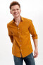 Erkek Sarı Slim Fit Basic Uzun Kollu Gömlek M5630AZ20SP