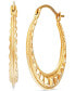 ფოტო #1 პროდუქტის Fancy Hoop Earrings in 14k Gold