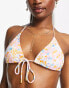 Candypants tie up triangle bikini top in pastel ditsy print