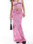 Фото #3 товара ASOS DESIGN mesh maxi skirt co ord in soft pink