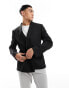 ASOS DESIGN slim double breasted suit jacket in black