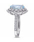 ფოტო #3 პროდუქტის Aquamarine (2 3/4 ct. t.w.) and Diamond (3/4 ct. t.w.) Halo Ring in 14k White Gold