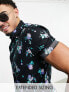 ASOS DESIGN stretch skinny shirt in black and blue floral print