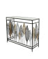 Metal Contemporary Console Table with Mirrored Glass Top, 44" x 16" x 30"