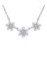 ფოტო #2 პროდუქტის Holiday Party Cubic Zirconia Solitaire CZ Accent Christmas Frozen Winter Sparkling Dainty 3 Multi Snowflake Choker Necklace For Women Sterling Silver